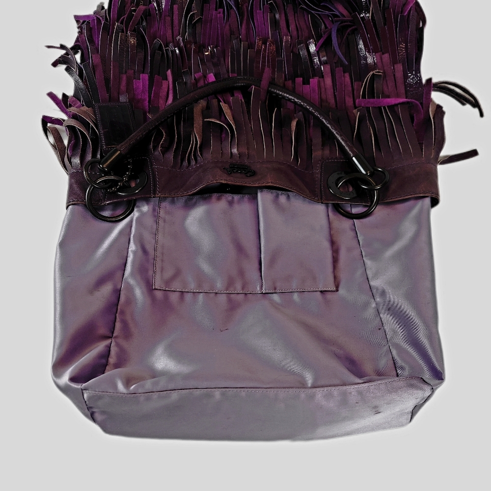 R-A-R-E! COACH LTD ED/XLG/HTF FRINGED LEATHER TOTE. - Picture 10 of 12